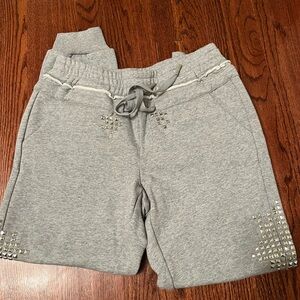 The KOOPLES SPORT brand new w/o tags gray sweatpants/jogger with Studded Details